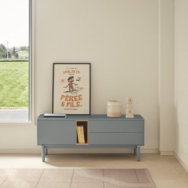 Modra/siva TV omarica 140x56 cm Corvo – Teulat-image-1