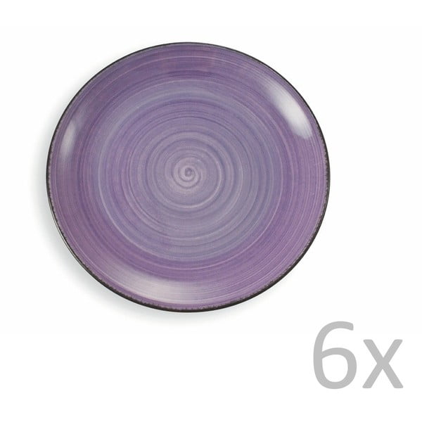 Komplet 6 vijoličnih desertnih krožnikov VDE Tivoli 1996 New Baita, Ø 20 cm