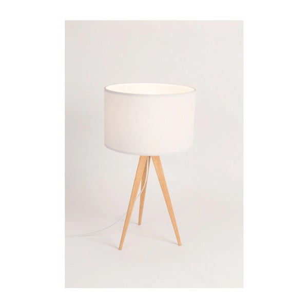 Bela namizna svetilka Zuiver Tripod Wood, ø 28 cm-image-3