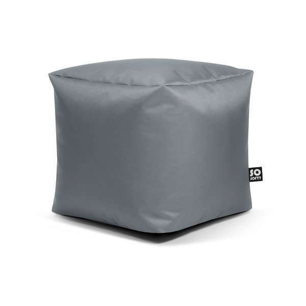 Siva otroška vreča za sedenje iz umetnega usnja Cube M – So Soft?