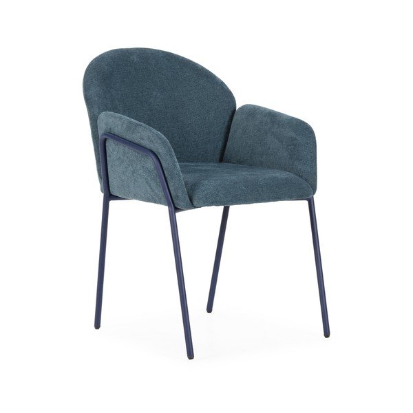 Modri oblazinjeni jedilni stoli v kompletu 2 ks Aslin – MOME