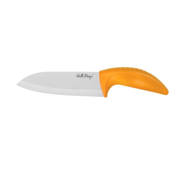 Keramični nož Vialli Design Santoku, 14 cm, oranžen