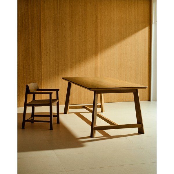 Jedilna miza z mizno ploščo v hrastovem dekorju 100x220 cm Idun – Kave Home-image-1