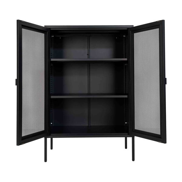 Črna kovinska vitrina 80x120 cm Melbourne – House Nordic-image-2