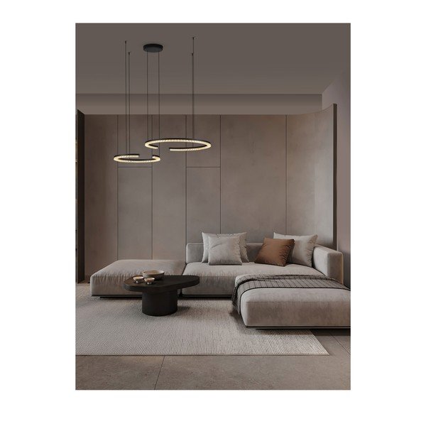 Mat črna aluminijasta LED zatemnitvena viseča svetilka Greamy – Nova Luce-image-1