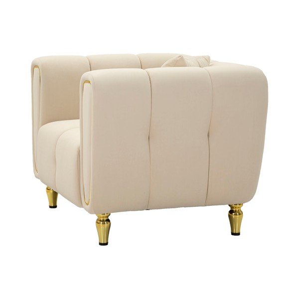 Kremno bel žameten fotelj Alma – Mauro Ferretti-image-4