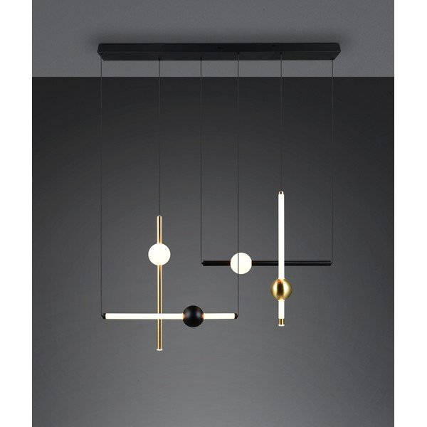 Črna/v zlati barvi LED zatemnitvena viseča svetilka Melita – Trio-image-2