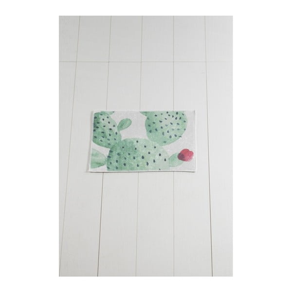 Belo-zelena kopalniška preproga Tropica Cactus II, 60 x 40 cm