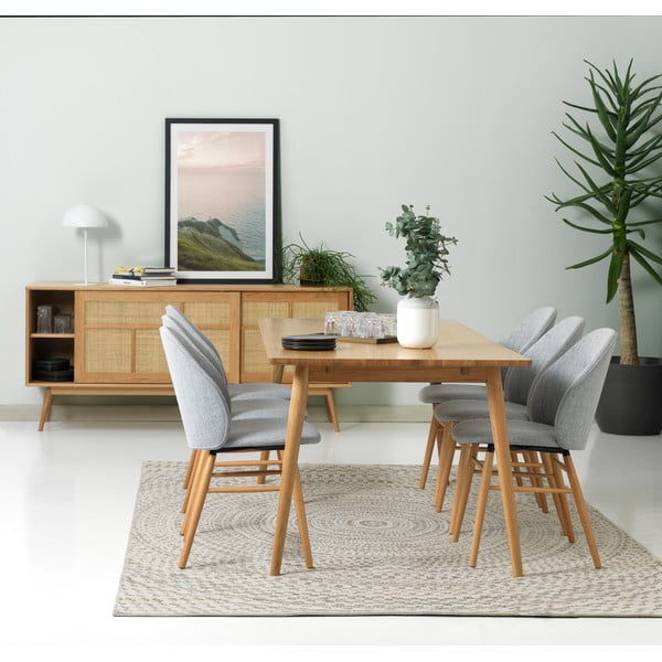 Raztegljiva jedilna miza z mizno ploščo v hrastovem dekorju 190x90 cm Barrali – Unique Furniture-image-2