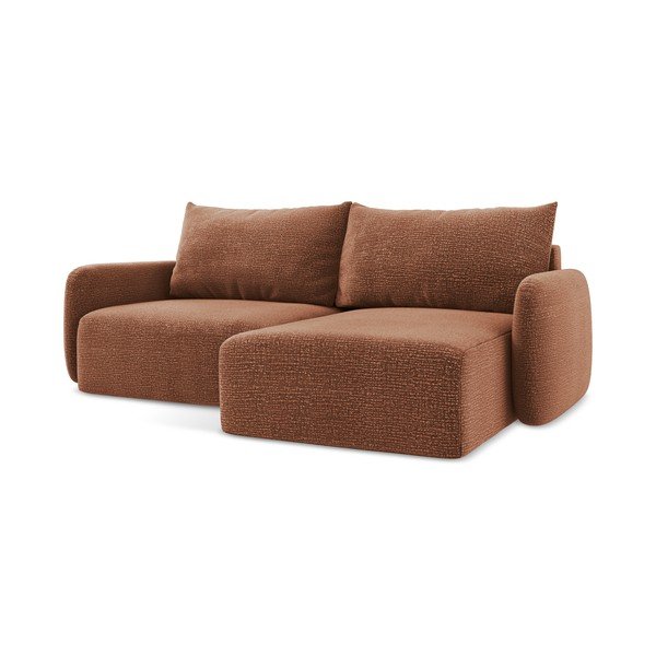 Opečnato oranžna raztegljiva/s prostorom za shranjevanje kotna sedežna garnitura (desni kot) Kalena – Makamii-image-1