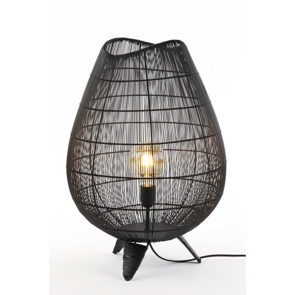 Mat črna namizna svetilka s kovinskim senčilom (višina 56 cm) Yumi – Light & Living-image-2