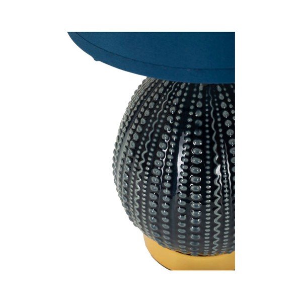 Modra keramična namizna svetilka s tekstilnim senčilom (višina 30,5 cm) Flavi – Mauro Ferretti-image-3