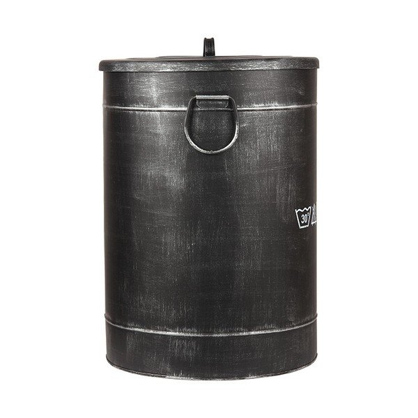 Črn kovinski koš za perilo LABEL51, ⌀ 40 cm-image-1