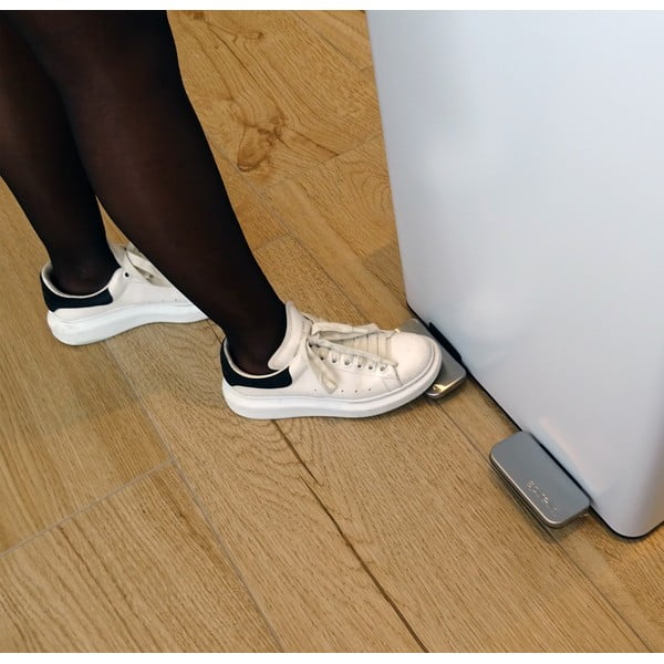 Mat bel jeklen koš za smeti za ločevanje odpadkov s pedalom 2x20 l Aliya – Spirella-image-2