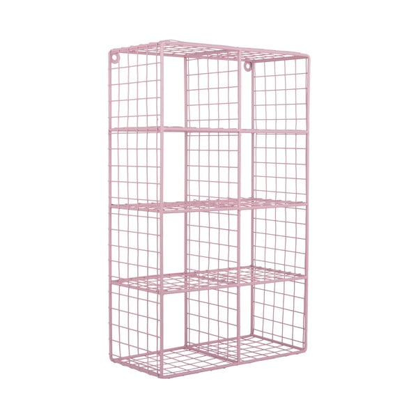 Svetlo rožnata večnivojska jeklena polica 30 cm Reja – PT LIVING-image-2