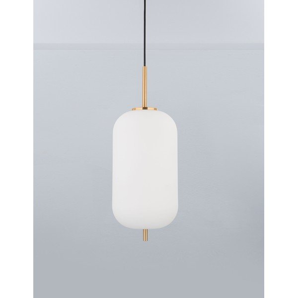 Bela/medeninasta steklena viseča svetilka ø 22 cm Lato – Nova Luce-image-1