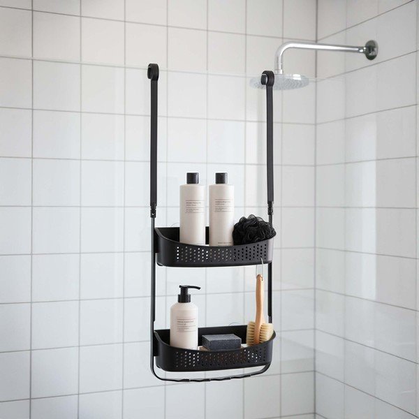 Mat črna plastična viseča kopalniška polica Vesper – douceur d'intérieur-image-2