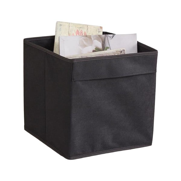 Črna tekstilna škatla za shranjevanje 30x30x30 cm – Mioli Decor