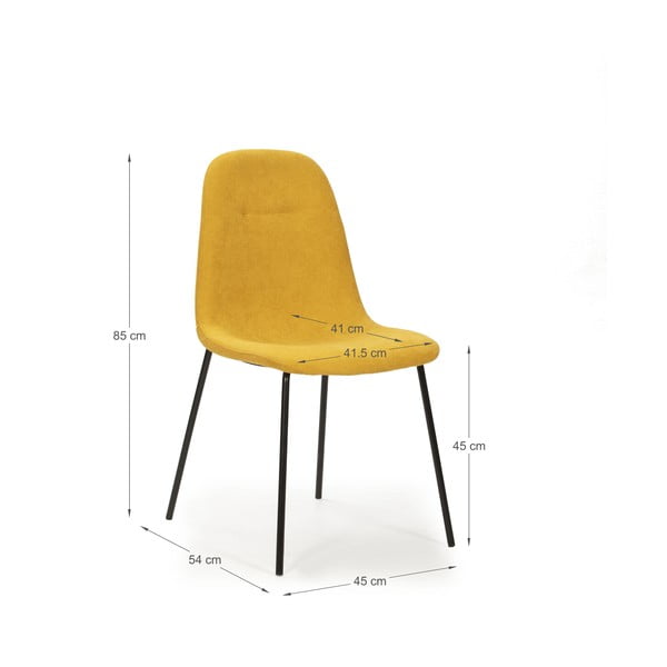 Rumeni jedilni stoli v kompletu 4 ks Renne – Marckeric-image-4