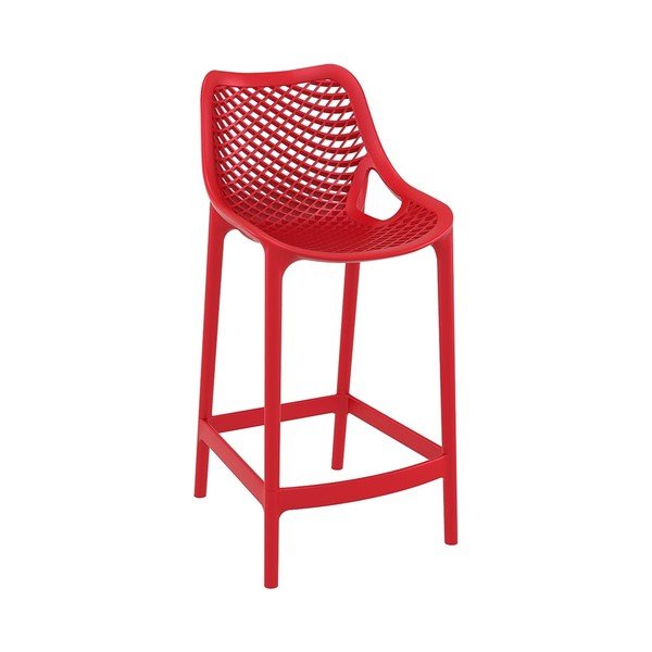 Komplet 4 rdečih barskih stolov Resol Grid, višina 65 cm-image-1