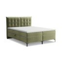 Zelena boxspring postelja s prostorom za shranjevanje 160x200 cm Mikana – Makamii