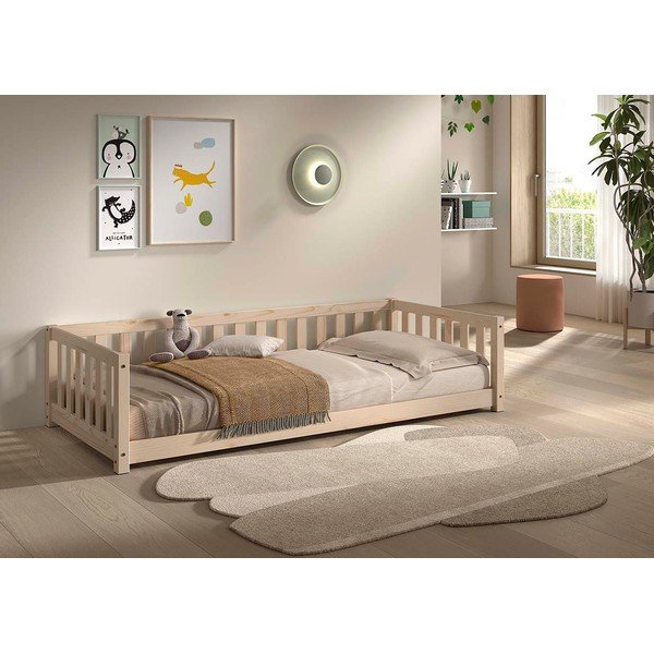 Otroška postelja iz masivnega bora z letvenim dnom 90x200 cm v naravni barvi Dallas – Vipack-image-1