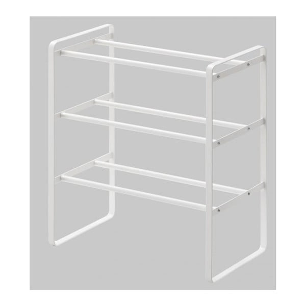 Bela nastavljiva polica za čevlje s 3 nivoji YAMAZAKI Maebashi-image-3