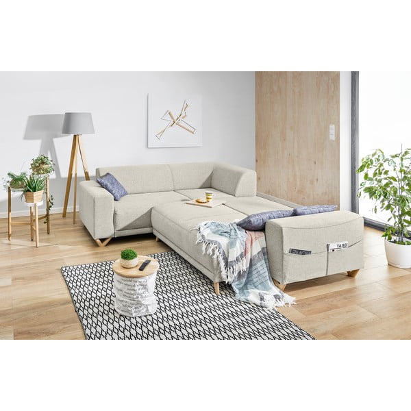 Bež raztegljiva/s prostorom za shranjevanje kotna sedežna garnitura (levi kot/v obliki črke L) Classy Sophie – Miuform-image-4
