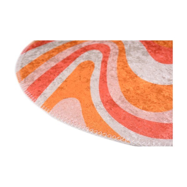 Oranžna pralna okrogla preproga ø 100 cm Colors of Joy – Vitaus-image-2