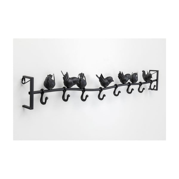 Črn kovinski stenski obešalnik Kare Design Birds, širina 92 cm