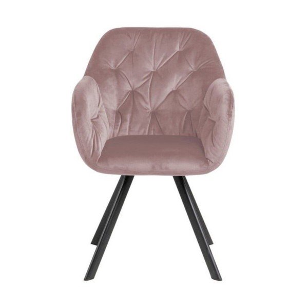 Svetlo rožnat oblazinjen jedilni stol z nasloni za roke Lola – Actona-image-1