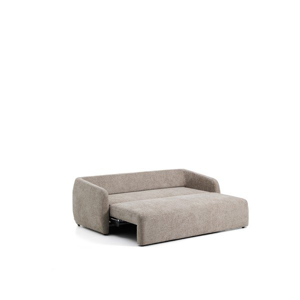 Sivorjava raztegljiva sedežna garnitura iz šenilje 218 cm Laira – Kave Home-image-3