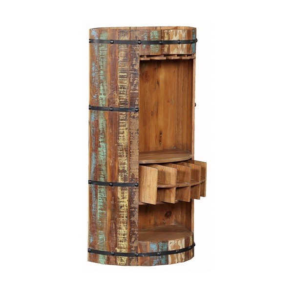 Stojalo za vino iz recikliranega lesa v naravni barvi za 8 steklenic, 60x115 cm Kaveri - Interia Home & Living-image-4