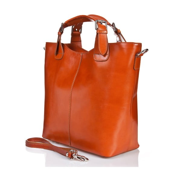 Konjak rjava usnjena torbica Massimo Castelli Valeria-image-2