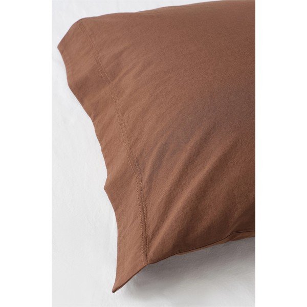 Rjava enojna posteljnina iz organskega bombaža 150x200 cm Juliette – Ellos Home-image-4