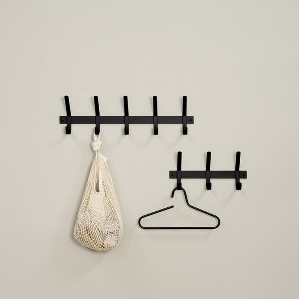 Črn kovinski stenski obešalnik 40 cm Dexter – Spinder Design-image-1