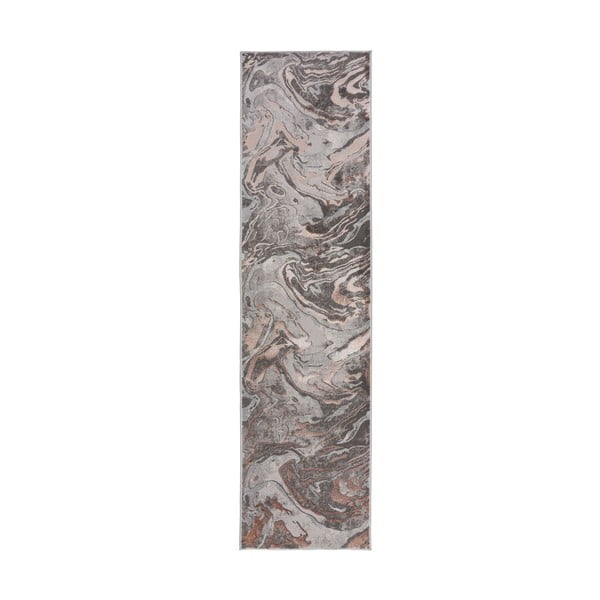 Sivo-bež preproga Flair Rugs Marbled, 80 x 300 cm