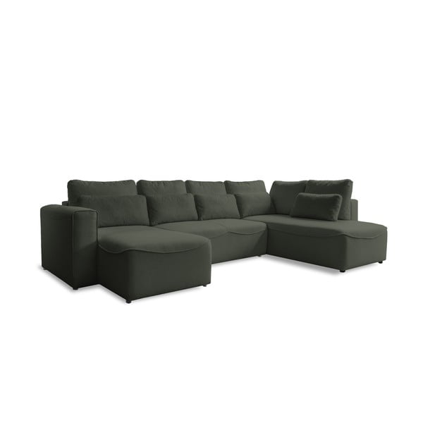 Zeleni raztegljiv kotni kavč (v obliki črke U) Homely Tommy - Miuform
