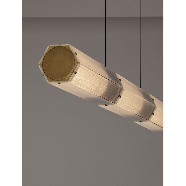Medeninasta jeklena LED zatemnitvena viseča svetilka s steklenim senčilom Essenzo – Nova Luce-image-2