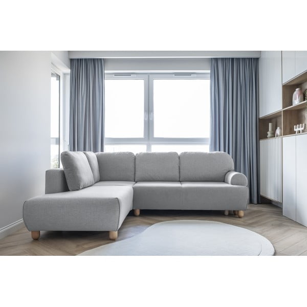 Svetlo siv raztegljiv kotni kavč (levi kot) Bouncy Olli - Miuform-image-4