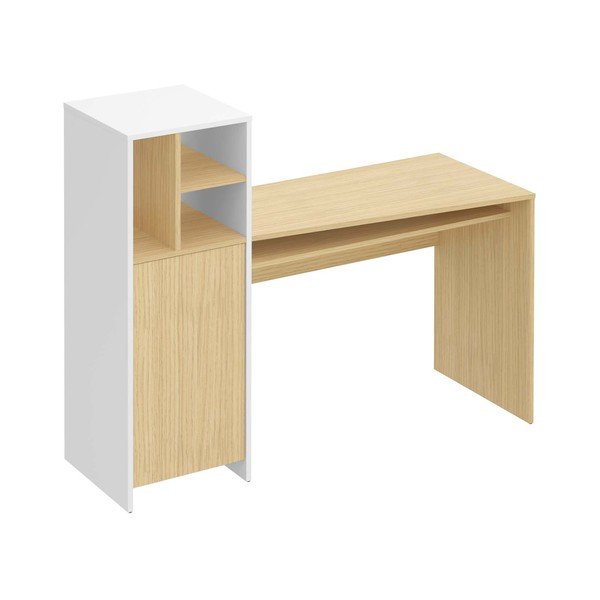 Delovna miza s ploščo v dekorju hrasta 130x50 cm Mitch - TemaHome-image-3