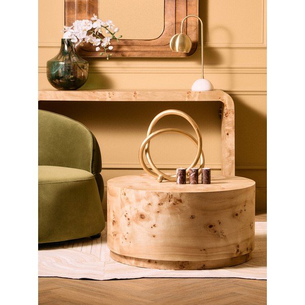 Okrogla klubska mizica v naravni barvi ø 80 cm Mota – Premier Housewares-image-3