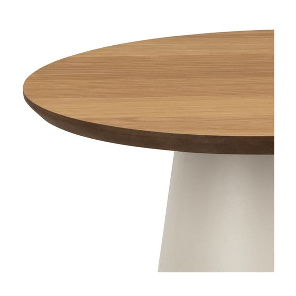 Kremno bela okrogla mizica z mizno ploščo v hrastovem dekorju ø 45 cm Soli – Actona-image-2