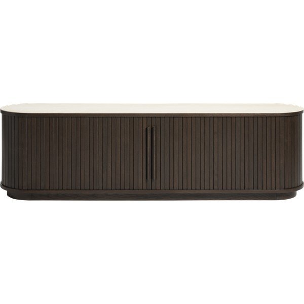 TV omarica s keramično ploščo v temni naravni barvi 180x50x40 cm Enna – Unique Furniture-image-4