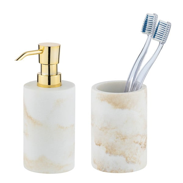 Bel komplet pripomočkov za kopalnico iz poliresina Odos – Wenko