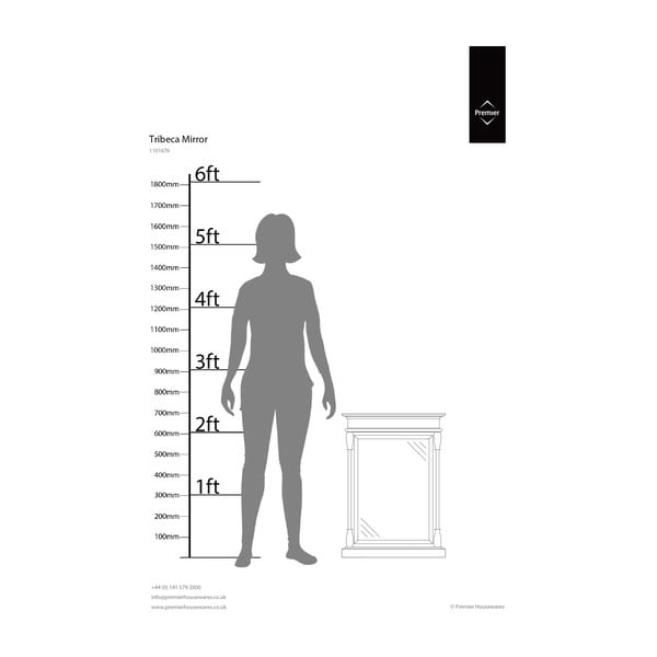 Stensko ogledalo z lesenim okvirjem 50x70 cm Tribeca – Premier Housewares-image-1