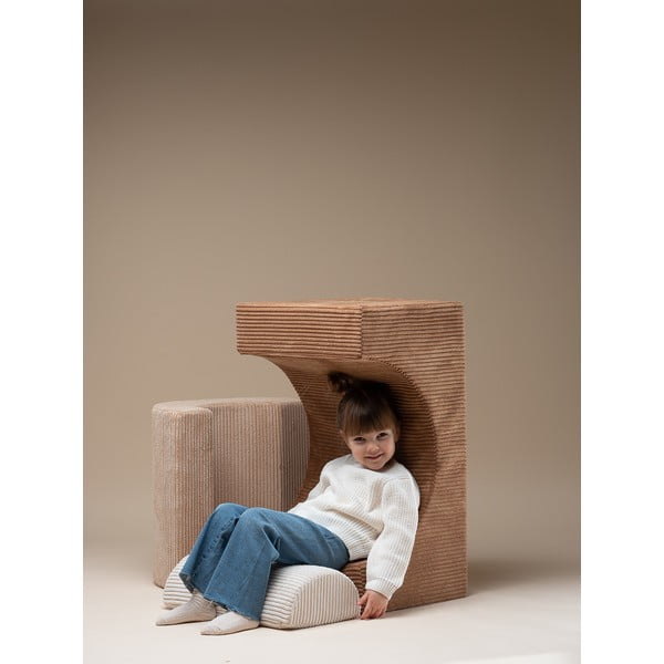 Rjavo otroško igrišče iz pene iz rebrastega žameta 3 ks višina 37 cm 75x49 cm Rainbow Montessori – Wigiwama-image-4