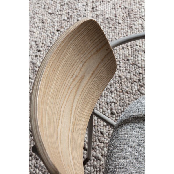 Svetlo sivi/v naravni barvi oblazinjeni jedilni stoli v kompletu z nasloni za roke Nour – MOME-image-2