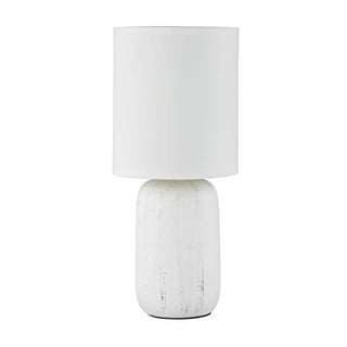Namizna svetilka iz bele keramike in blaga Trio Clay, višina 35 cm