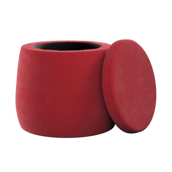 Rdeč žameten otroški tabure Posh Velvet – Yellow Tipi-image-1